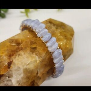 Blue Lace Agate Bangle Cuff/Wire